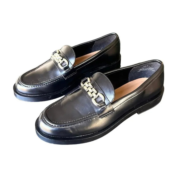 H&M Women’s Black Leather Loafers Size 9 - Picture 12 of 12